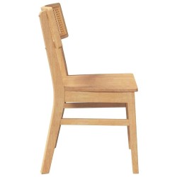 Chaises à manger 2 pcs bois massif caoutchouc 