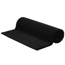 Tapis de porte noir 100x300 cm fibre de coco touffeté 