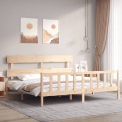Cadre de lit sans matelas bois massif de pin 