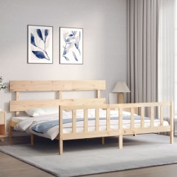 Cadre de lit sans matelas bois massif de pin 