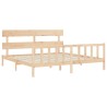 Cadre de lit sans matelas bois massif de pin 