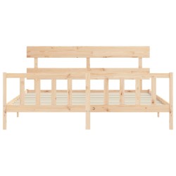 Cadre de lit sans matelas bois massif de pin 