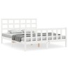 Cadre de lit sans matelas blanc bois de pin massif 