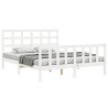 Cadre de lit sans matelas blanc bois de pin massif 