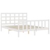 Cadre de lit sans matelas blanc bois de pin massif 