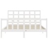 Cadre de lit sans matelas blanc bois de pin massif 