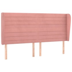 Tête de lit avec oreilles Rose 203x23x118/128 cm Velours 