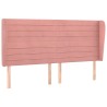 Tête de lit avec oreilles Rose 203x23x118/128 cm Velours 