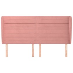 Tête de lit avec oreilles Rose 203x23x118/128 cm Velours 