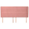Tête de lit avec oreilles Rose 203x23x118/128 cm Velours 