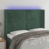 Tête de lit à LED Vert foncé 147x16x118/128 cm Velours 