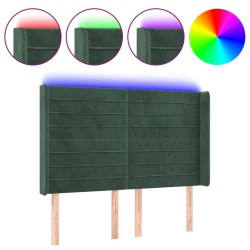 Tête de lit à LED Vert foncé 147x16x118/128 cm Velours 