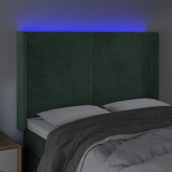 Tête de lit à LED Vert foncé 147x16x118/128 cm Velours 