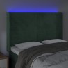 Tête de lit à LED Vert foncé 147x16x118/128 cm Velours 