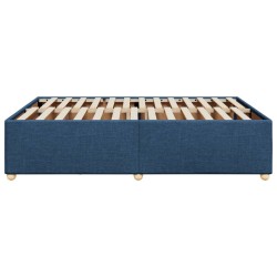 Cadre de lit sans matelas bleu 140x200 cm tissu 
