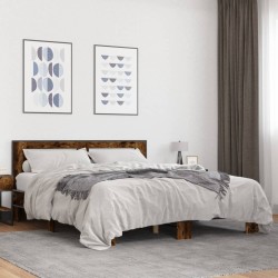 Cadre de lit sans matelas chêne fumé 150x200 cm 