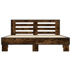 Cadre de lit sans matelas chêne fumé 150x200 cm 