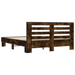 Cadre de lit sans matelas chêne fumé 150x200 cm 