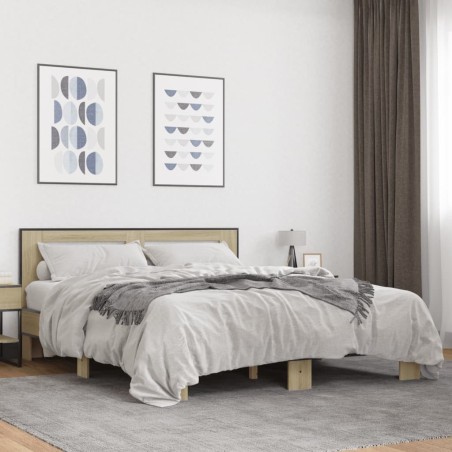 Cadre de lit sans matelas chêne sonoma 150x200 cm 