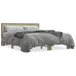 Cadre de lit sans matelas chêne sonoma 150x200 cm 