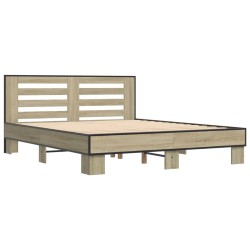 Cadre de lit sans matelas chêne sonoma 150x200 cm 