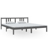 Cadre de lit sans matelas gris bois massif 180x200 cm 