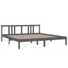 Cadre de lit sans matelas gris bois massif 180x200 cm 