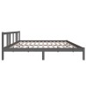 Cadre de lit sans matelas gris bois massif 180x200 cm 