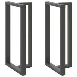 Pieds de table de bar en T, 2 pièces, anthracite, 60 x 35 x (110-111) cm, acier 