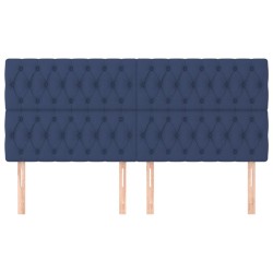 Têtes de lit 4 pcs Bleu 90x7x78/88 cm Tissu 