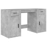 Bureau avec armoire gris béton bois d'ingénierie 