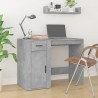 Bureau avec armoire gris béton bois d'ingénierie 