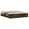 Cadre de lit sans matelas chêne fumé 200x200 cm bois ingénierie 