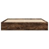 Cadre de lit sans matelas chêne fumé 200x200 cm bois ingénierie 