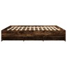 Cadre de lit sans matelas chêne fumé 200x200 cm bois ingénierie 