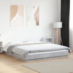 Cadre de lit sans matelas gris béton 150x200 cm 