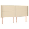 Tête de lit à LED Crème 163x16x118/128 cm Tissu 