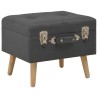 Tabourets de rangement lot de 3 Gris foncé Tissu 