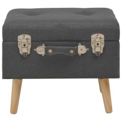 Tabourets de rangement lot de 3 Gris foncé Tissu 