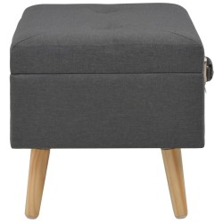 Tabourets de rangement lot de 3 Gris foncé Tissu 