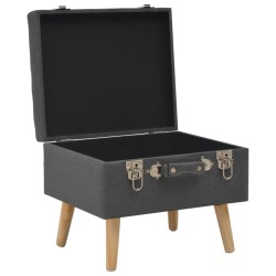 Tabourets de rangement lot de 3 Gris foncé Tissu 
