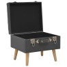 Tabourets de rangement lot de 3 Gris foncé Tissu 