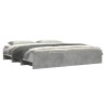 Cadre de lit sans matelas gris béton 200x200 cm bois ingénierie 