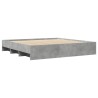 Cadre de lit sans matelas gris béton 200x200 cm bois ingénierie 