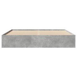 Cadre de lit sans matelas gris béton 200x200 cm bois ingénierie 