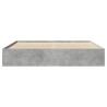 Cadre de lit sans matelas gris béton 200x200 cm bois ingénierie 