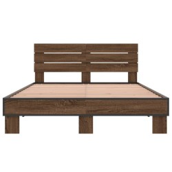 Cadre de lit sans matelas chêne marron 140x200 cm 
