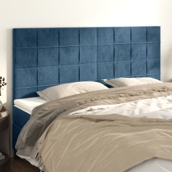 Têtes de lit 4 pcs Bleu foncé 100x5x78/88 cm Velours 