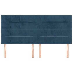 Têtes de lit 4 pcs Bleu foncé 100x5x78/88 cm Velours 