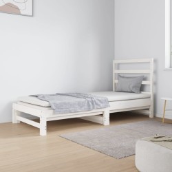 Lit coulissant sans matelas blanc 2x(90x190) cm 